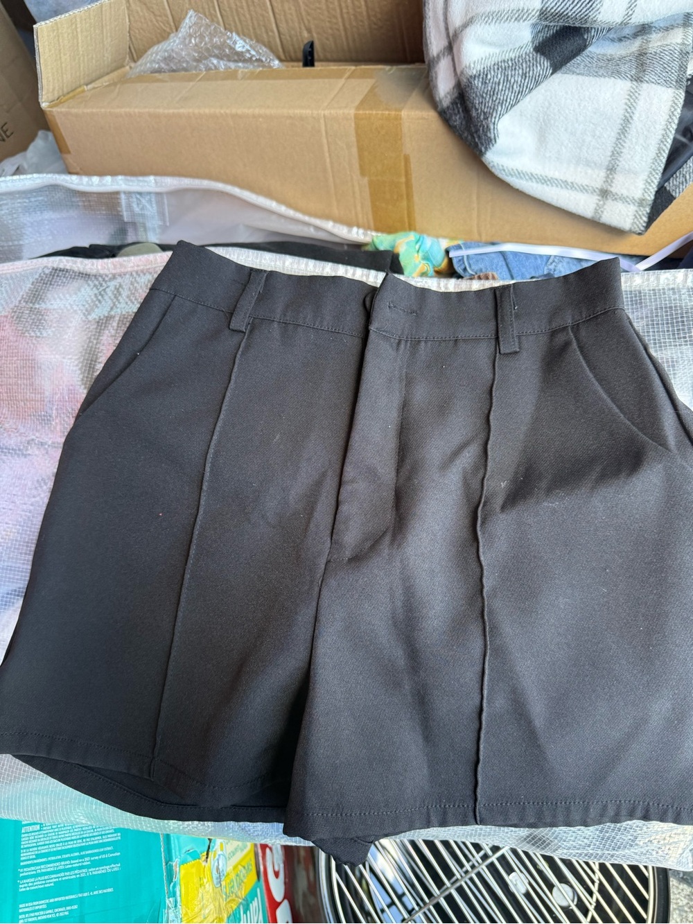 High-Waist Black Tailored Women's Shorts
